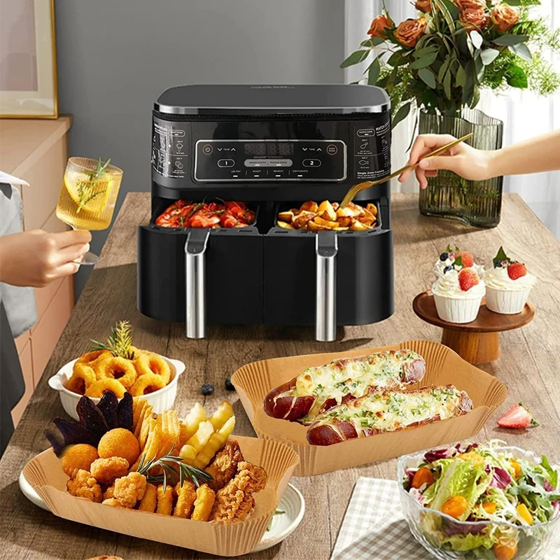 Holidaypacfactory rectangle food safety non-stick air fryer paper liner