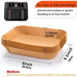 Rectangle Nonporous And Oil-proof Air Fryer Paper Liner 2