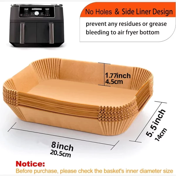 Rectangle Nonporous And Oil-proof Air Fryer Paper Liner 2