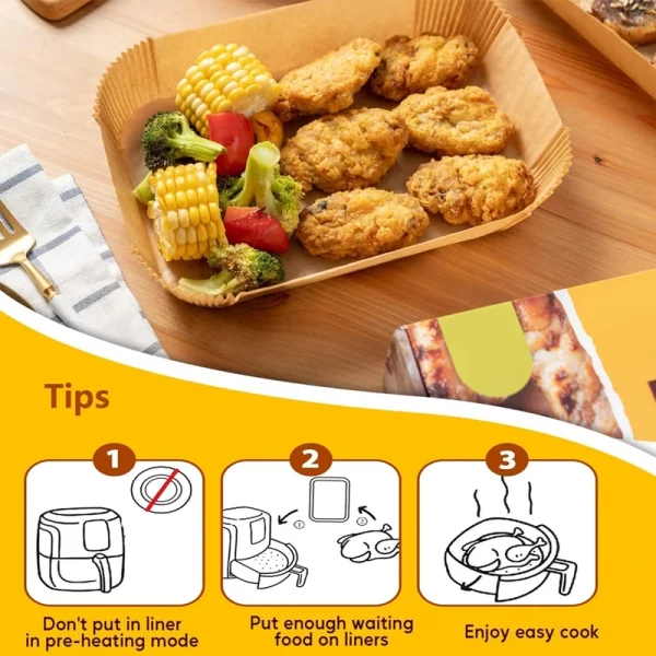 Rectangle Nonporous And Oil-proof Air Fryer Paper Liner 5