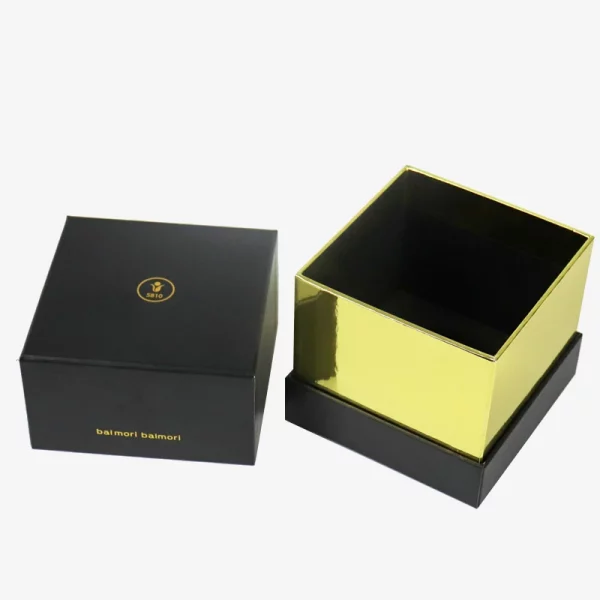 Two-piece Black Gift Packing Box With Gold Foil 2