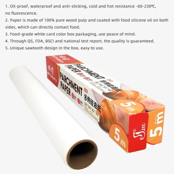 Self-bakery Dual Coated Safe Parchment Baking Paper 4