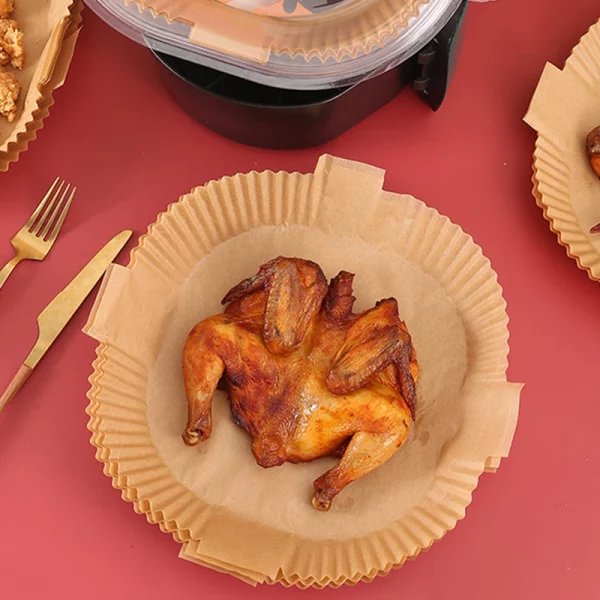 Square Oil-proof Air Fryer Liner With Hanging Ear 1