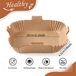 Square Oil-proof Air Fryer Liner With Hanging Ear 3