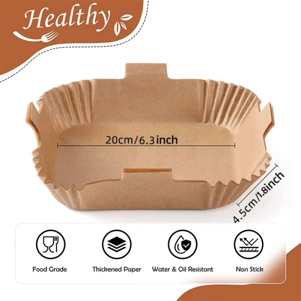 Square Oil-proof Air Fryer Liner With Hanging Ear 3