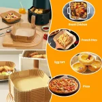 Square Non-stick Air Fryer Liner With Parchment Paper 5
