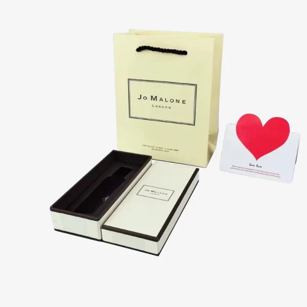 Textured Lid And Base Box Black Edge For Perfume Package With Foam Insert 1