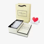 Textured Lid And Base Box Black Edge For Perfume Package With Foam Insert