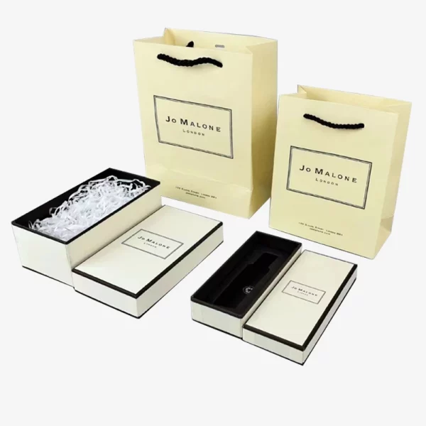 Textured Lid And Base Box Black Edge For Perfume Package With Foam Insert 2