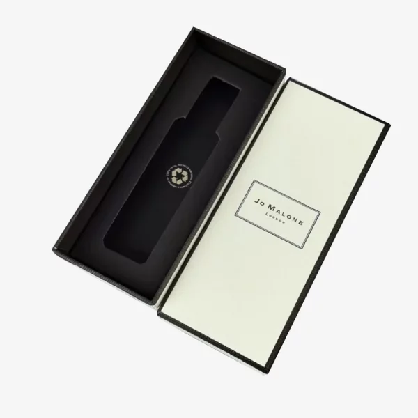 Textured Lid And Base Box Black Edge For Perfume Package With Foam Insert 4