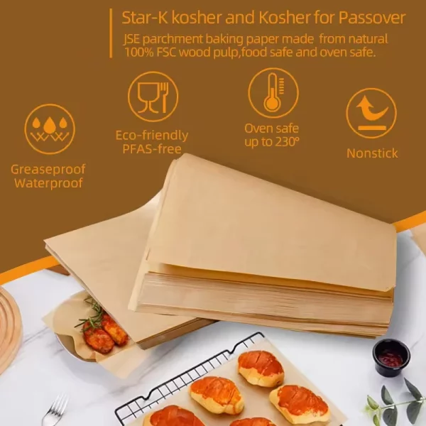 Unbleached Biodegradable Parchment Paper Sheets For Baking 3