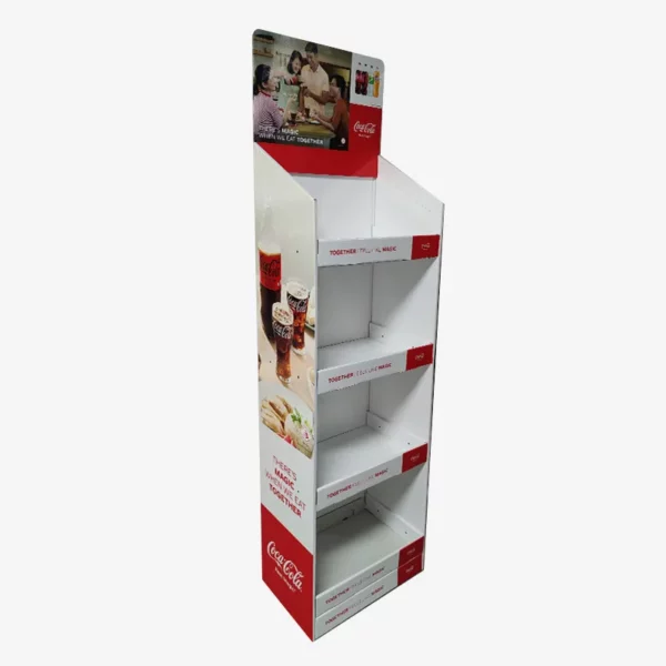 Beverage Cardboard Retail Floor Display Stand Customized Cola Bottle Drink 1