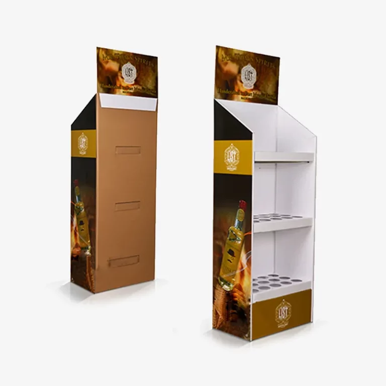 Custom 3 Shelf Cardboard Display with Holes for Wine