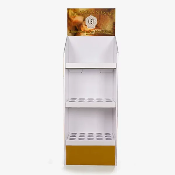 Custom 3 Shelf Cardboard Display with Holes for Wine 5