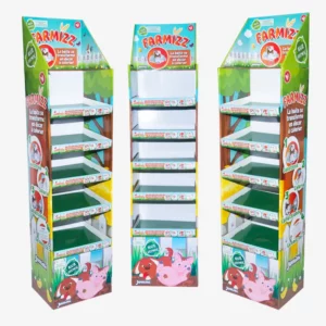 Custom Cardboard 5 Shelf Free Standing Display Unit for Pet Products 1