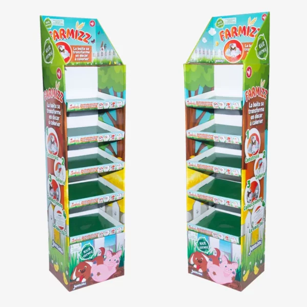 Custom Cardboard 5 Shelf Free Standing Display Unit for Pet Products 2