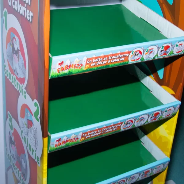 Custom Cardboard 5 Shelf Free Standing Display Unit for Pet Products 3