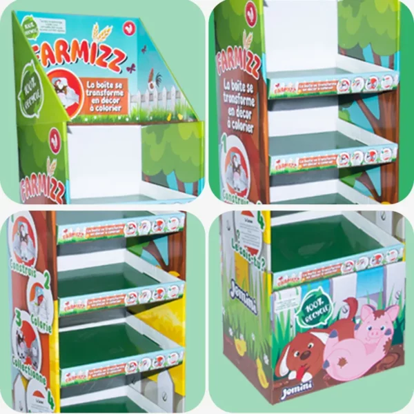 Custom Cardboard 5 Shelf Free Standing Display Unit for Pet Products 4