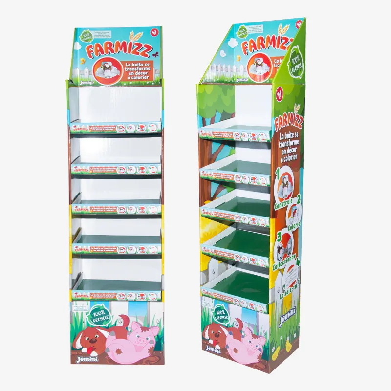 Custom Cardboard 5 Shelf Free Standing Display Unit for Pet Products - Holidaypac cardboard display