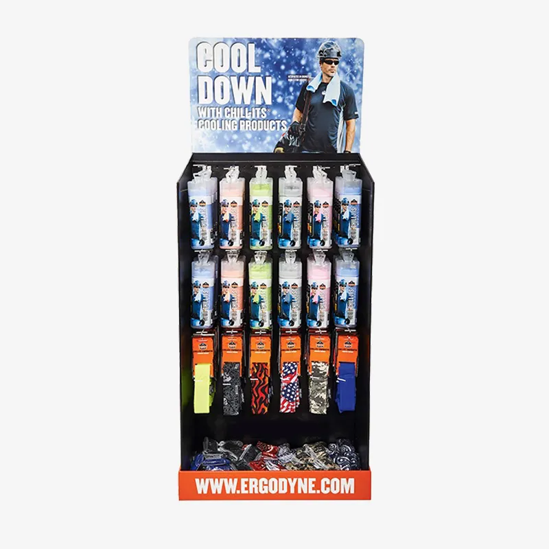 Custom Cardboard FSDU Display with Hook for Fast-Drying Towel - Holidaypac cardboard display
