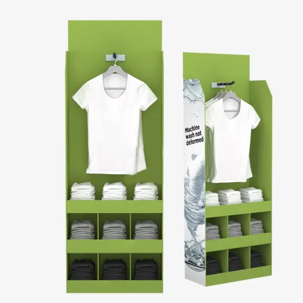 Custom Merchandise Corrugated Display Stand for T-Shirt Clothing 1