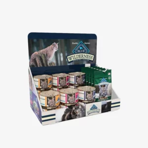 Custom Retail Store Promotion Cardboard Countertop Display Box for Pet Food