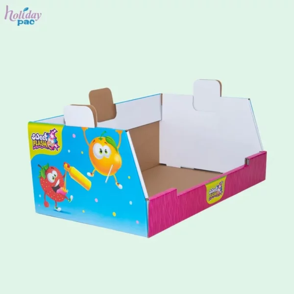 Custom Stackable Cardboard Corrugated Costco PDQ Trays for Candy Snacks 1