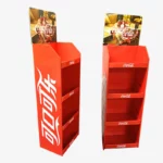 Free Standing Retail Store POS Floor Cardboard Cola Display Stand 1