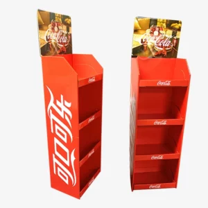 Free Standing Retail Store POS Floor Cardboard Cola Display Stand 1