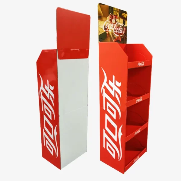 Free Standing Retail Store POS Floor Cardboard Cola Display Stand 2