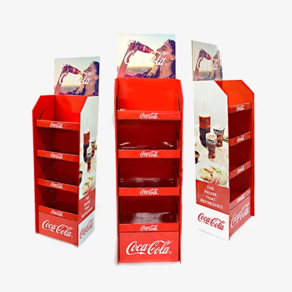 Heavy Duty Assembly Free Custom Beverages Floor Paper Cardboard Display Stand For Drinks