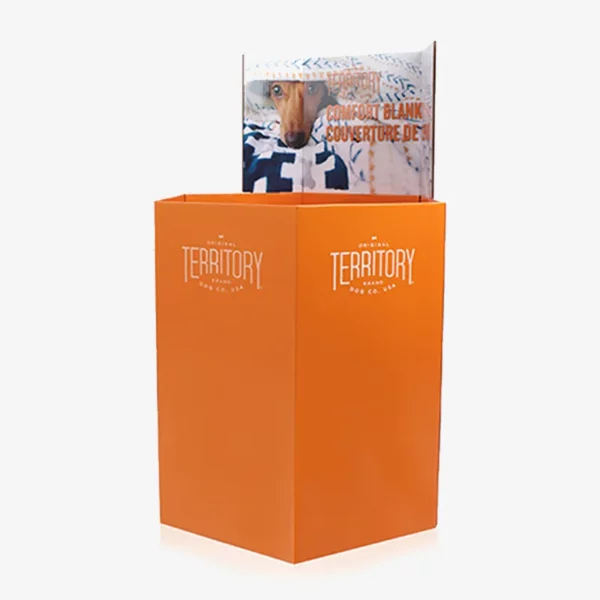 Hexagon POS Square Cardboard Dump Bins for Pet Food in Supermarket 1