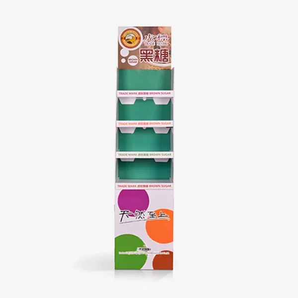 Supermarket Paper Flooring Carton Display Stands For Beverage 1