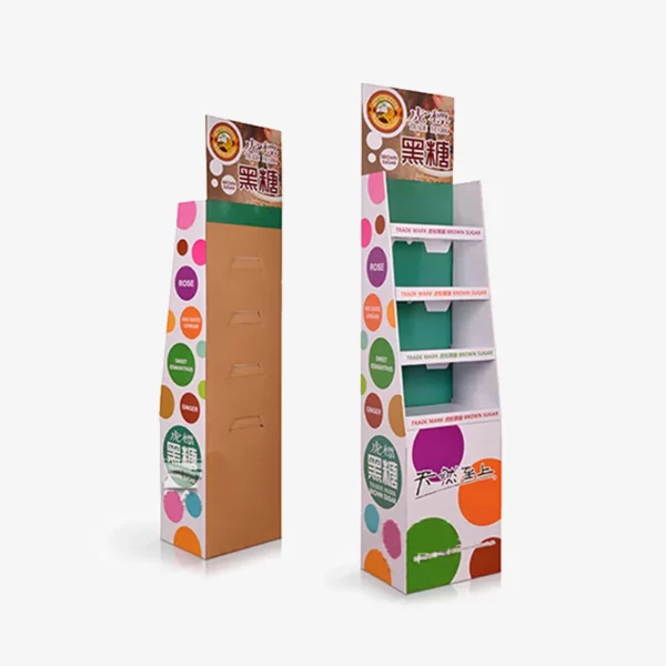 Supermarket Paper Flooring Carton Display Stands For Beverage 3