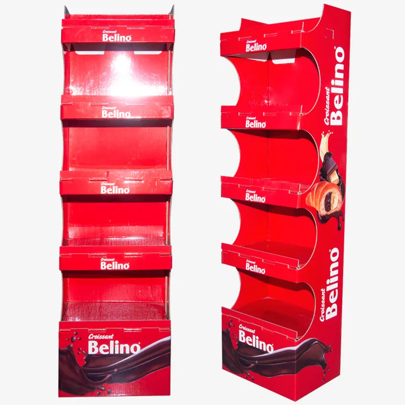 5 Tier POS Snack Product Carton FSDU Display Stand - Holidaypac cardboard display