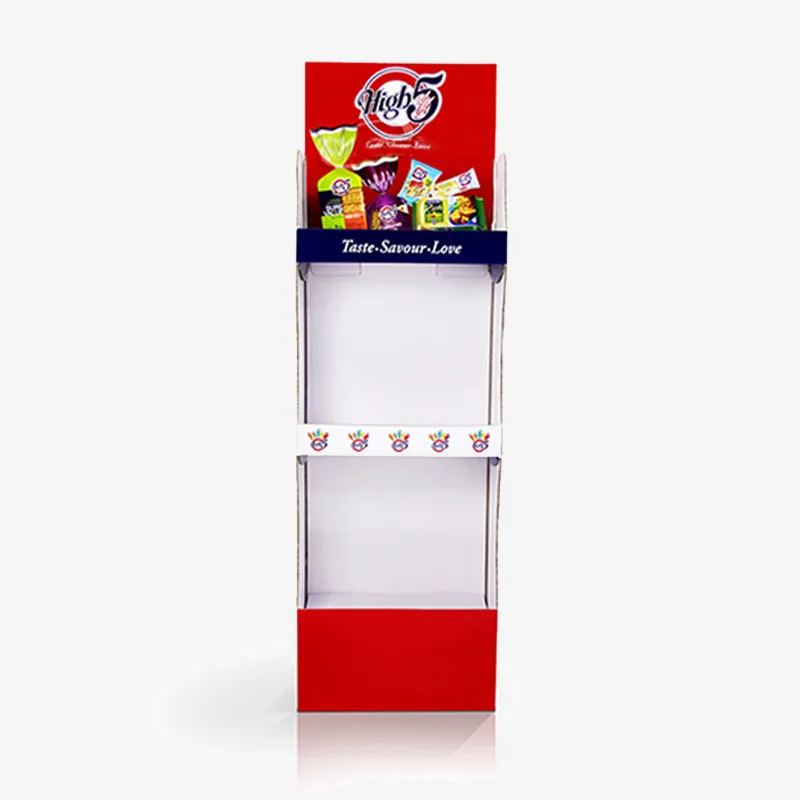 Custom Portable Cardboard Retail Display with 3 Tier for Sugar Biscuits - Holidaypac cardboard display