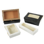 Holidaypacfactory eco-friendly kraft sushi bento box with clear window and compartments image 3