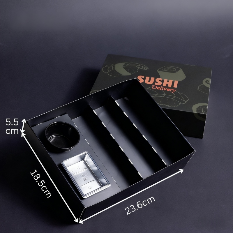 Holidaypacfactory custom printed food paper box packaging for sushi and bento