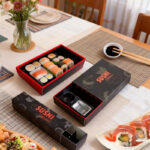 Holidaypacfactory customized printing food grade disposable paper sushi box image 2