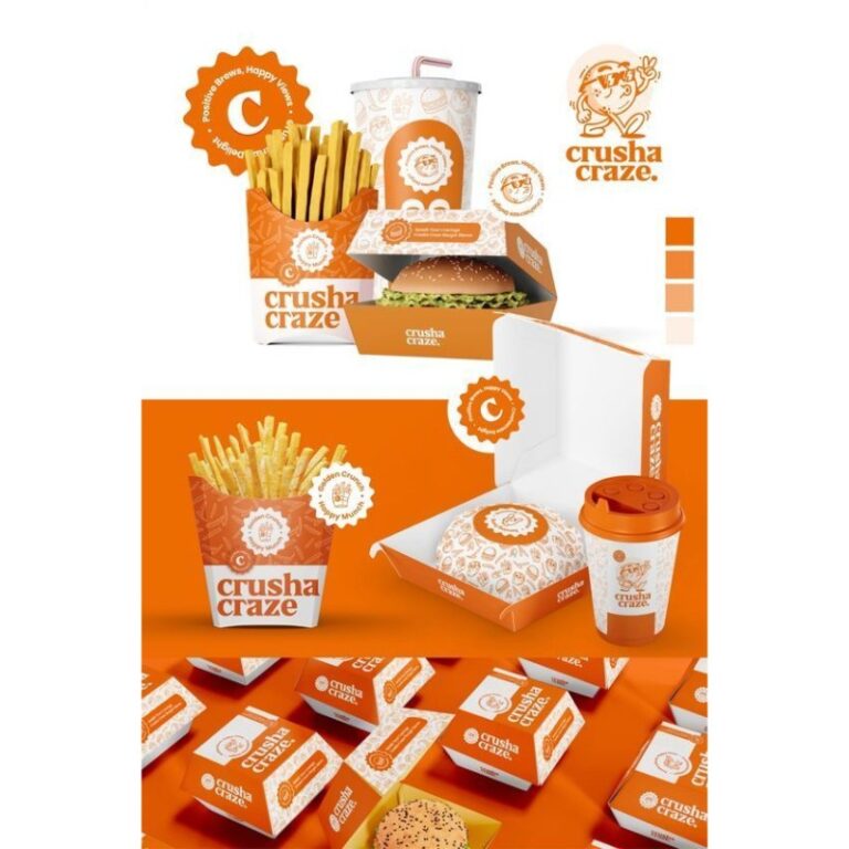 Custom Printed Burger Box Fries Cup Drink Cup Takeaway Paper Bag Branded Fast Food Packaging Set Holidaypac