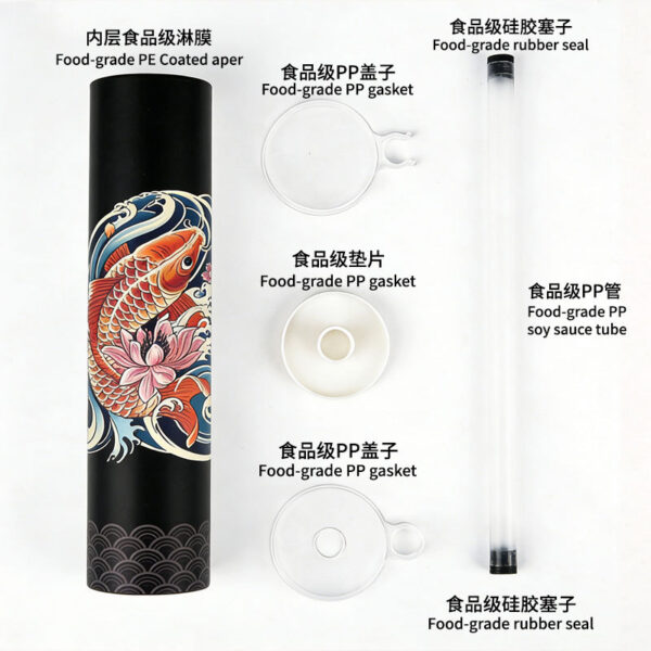 Holidaypacfactory Sushi Push-Pop Round Paper Container Takeaway