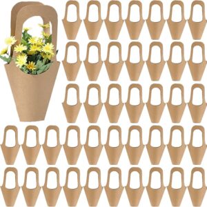 Wholesale kraft paper flower basket bouquet carrier bag by Holidaypac Factory