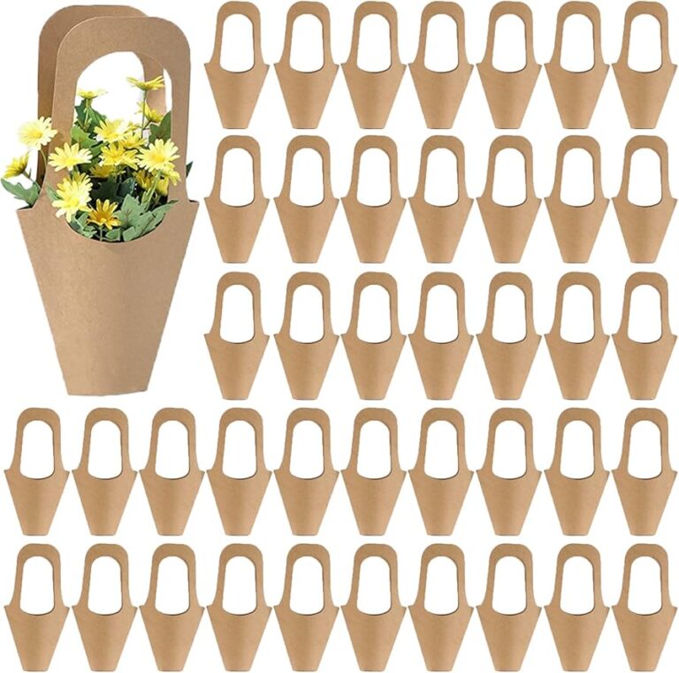 Wholesale kraft paper flower basket bouquet carrier bag by Holidaypac Factory