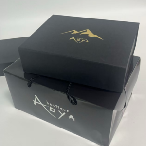 Luxury black magnetic sushi box with gold foil logo - Holidaypacfactory custom sushi packaging manufacturer