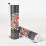 Custom sushi tube packaging with sauce tube koi black design - Holidaypac Factory