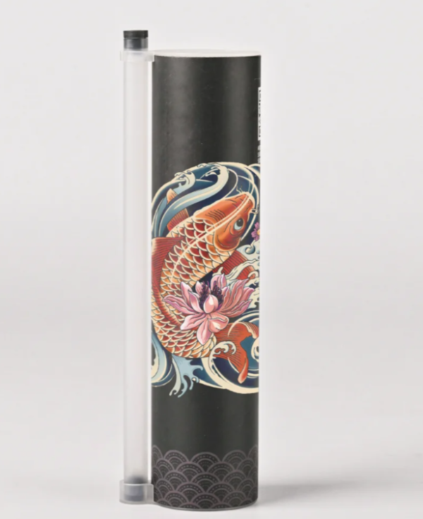 Sushi tube koi sakura design detail - eco-friendly sushi to go container