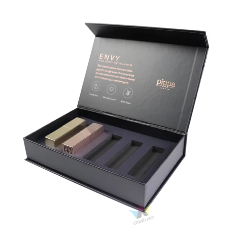 Holidaypacfactory Custom Lipstick and Lip Gloss Packaging Box with EVA Insert realistic full frame packaging main image