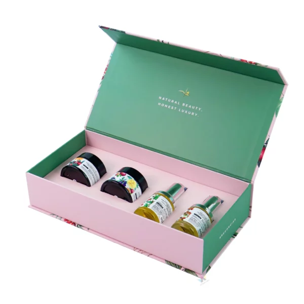 Holidaypacfactory skin care and essential oil packaging box retail presentation