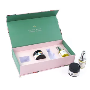 Holidaypacfactory skin care and essential oil packaging box open view