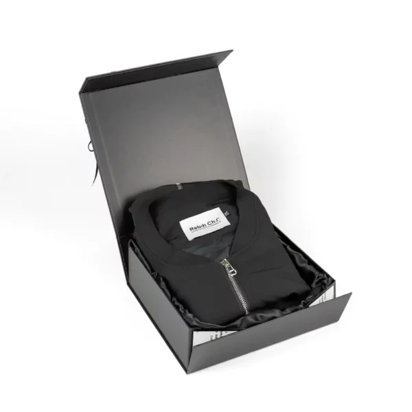 Holidaypacfactory clothing gift box with satin insert detail angle